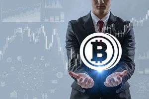 virtual currency concept, bitcoin, FinTech, block chain, abstract image visual
