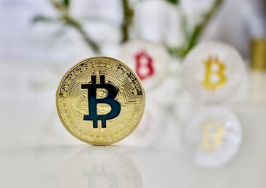 Cryptocurrency physical colored bitcoin coins