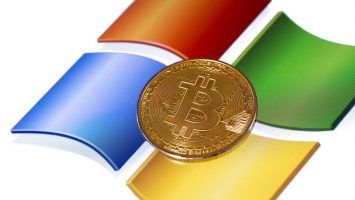 bitcoin and windows background.