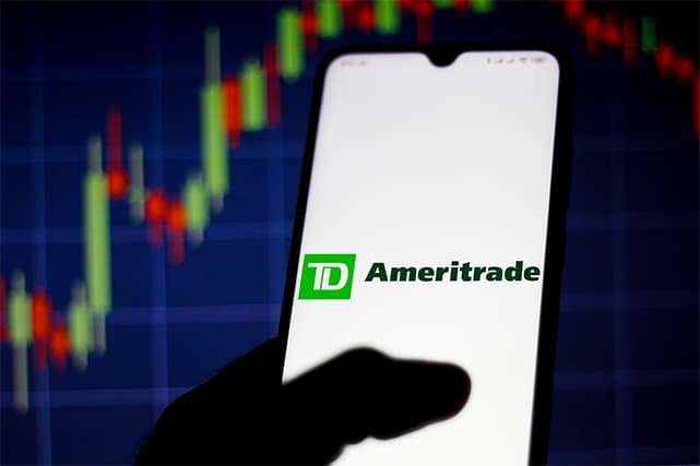 An image featuring TD Ameritrade app opened on a phone